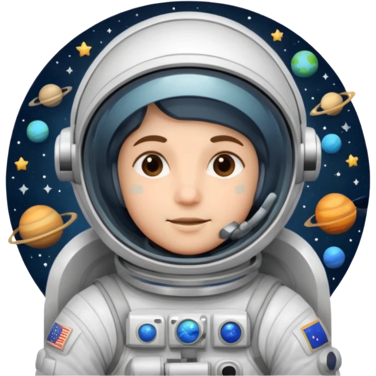 a astronaut in space showing stars and planets  emoji