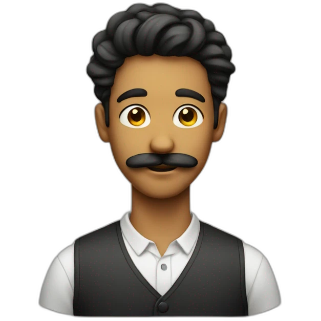 Young man with twisted moustache emoji