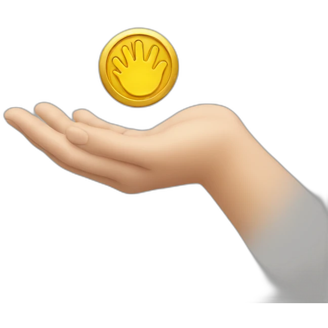 Hand with a token  emoji
