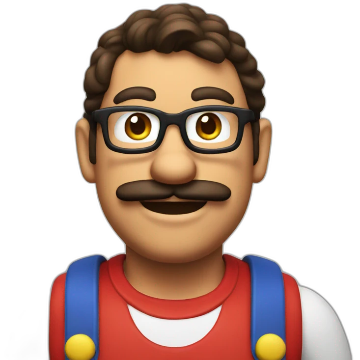 mario that looks like a nerd emoji emoji