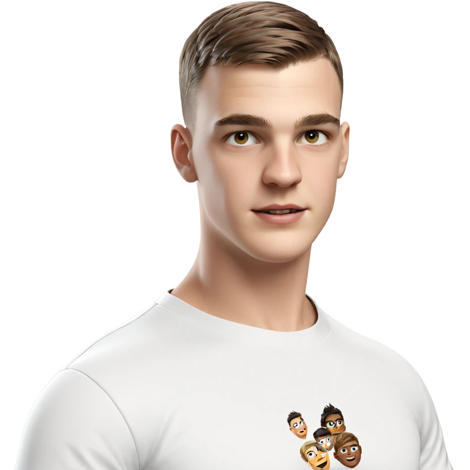 young man in white shirt emoji