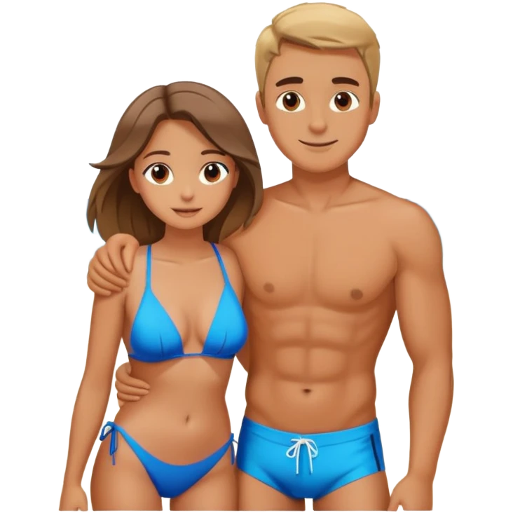 Guy and girl embracing on the beach emoji