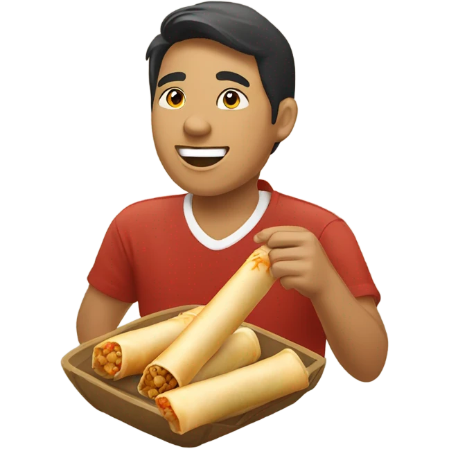 Filipino eating lumpia emoji