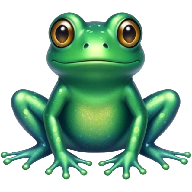 Glitter Green Frog cute emoji