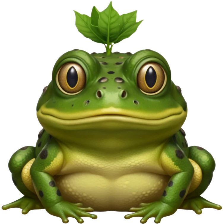 African Bullfrog with a worm on its head emoji