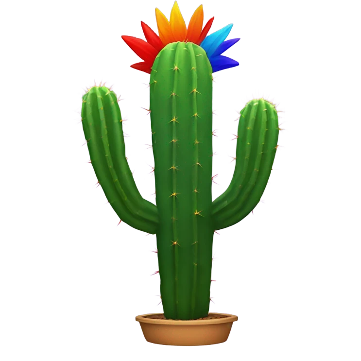 Rainbow cactus emoji