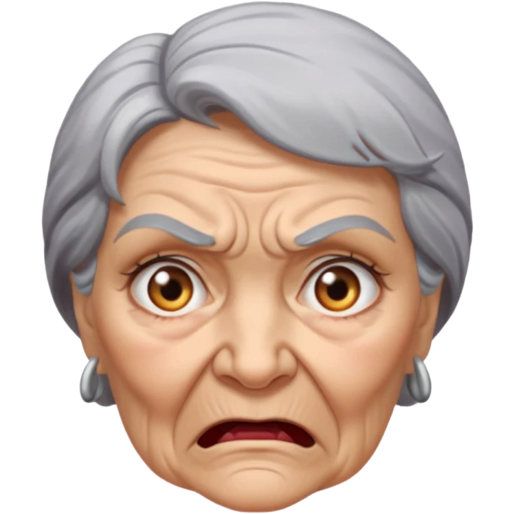 aggressive old lady emoji