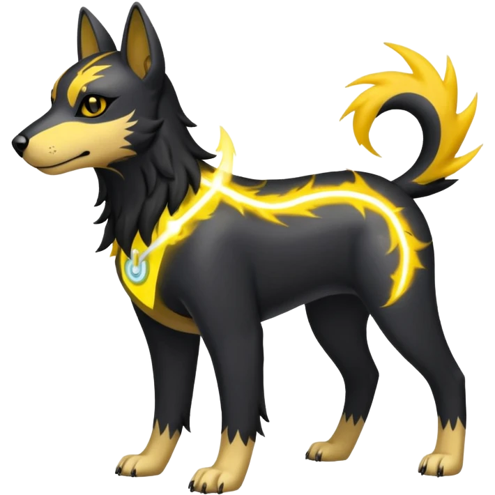 Houndour-Electrike-Fakémon-hybrid-creature (full body)  emoji