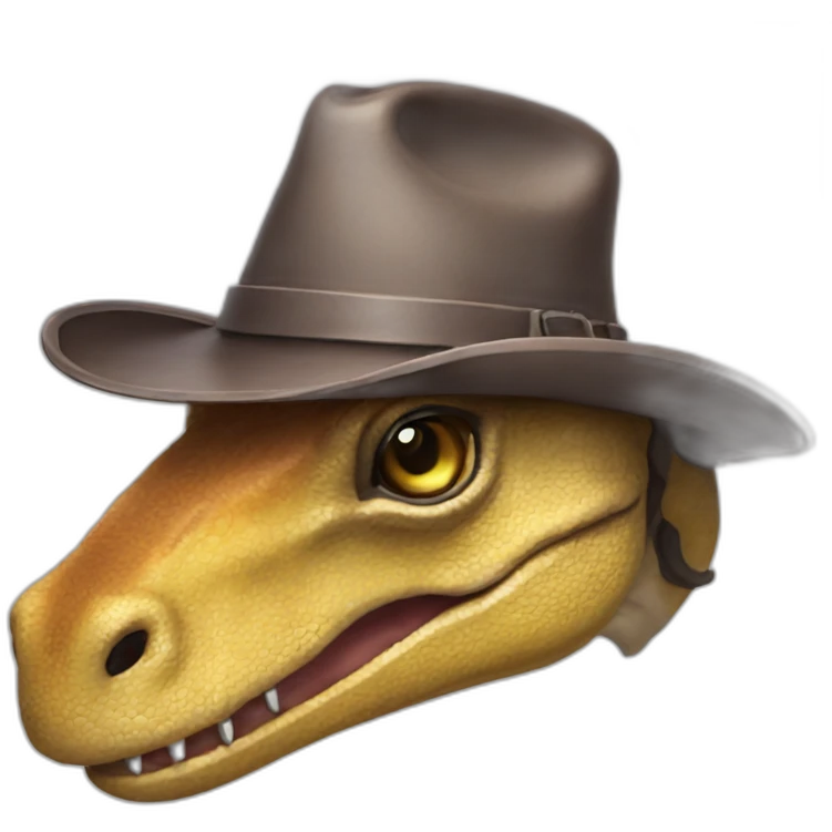 tyrannusaurus with a cowboy hat emoji