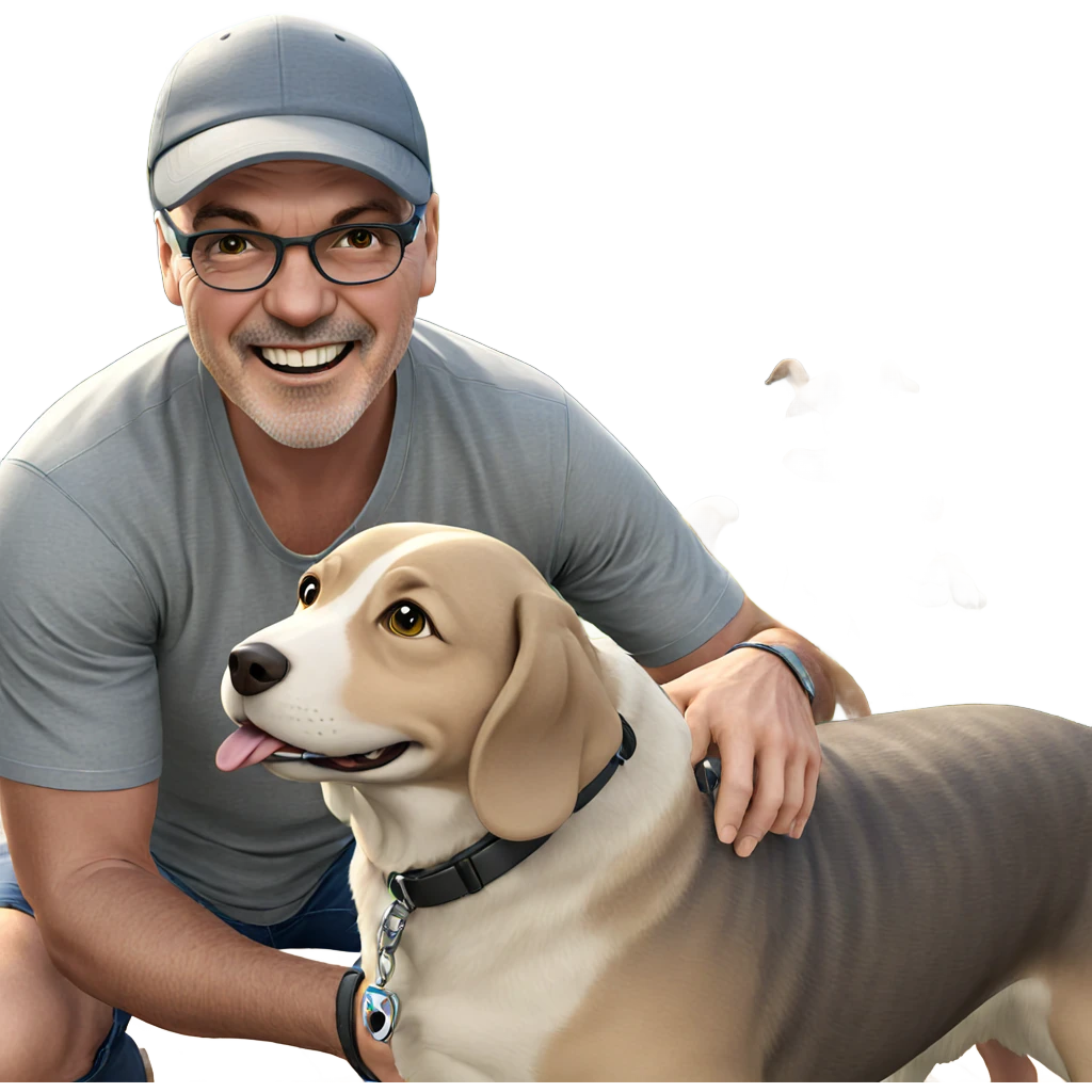 happy boy with dog outdoors emoji