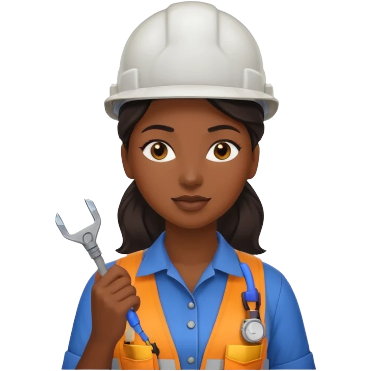 black woman, beautiful, she is an electrician emoji