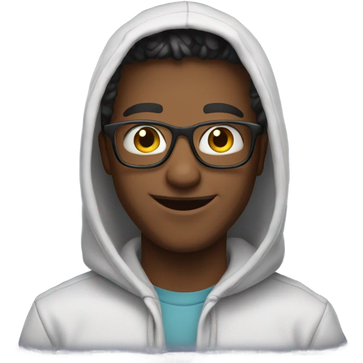 Happy nerd with hoodie emoji