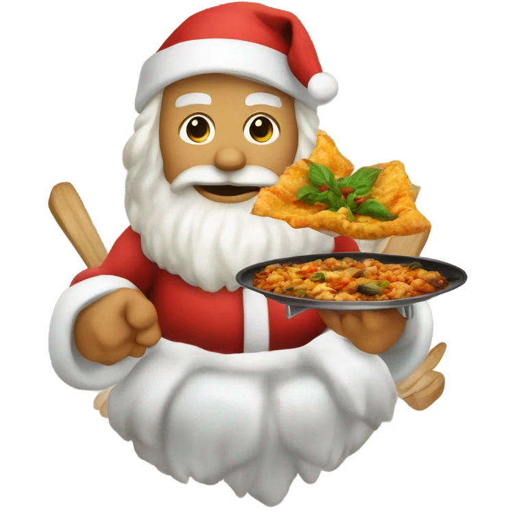 santa with a paella emoji