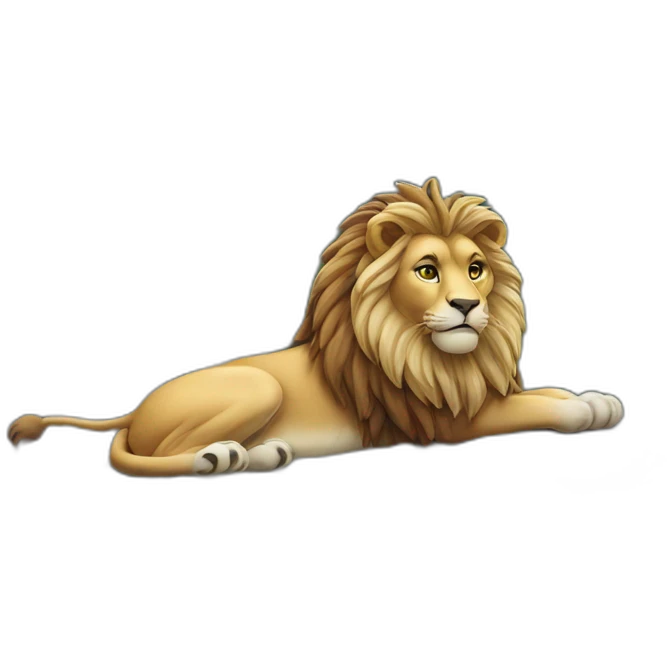 Lion sur une montagne emoji