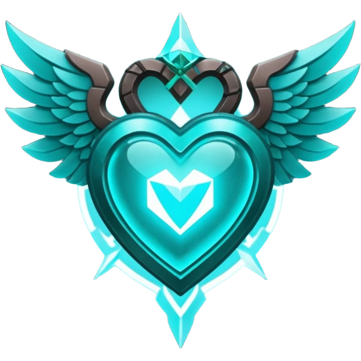 Dark Cyan Six Winged heart with minecraft warden soul emoji