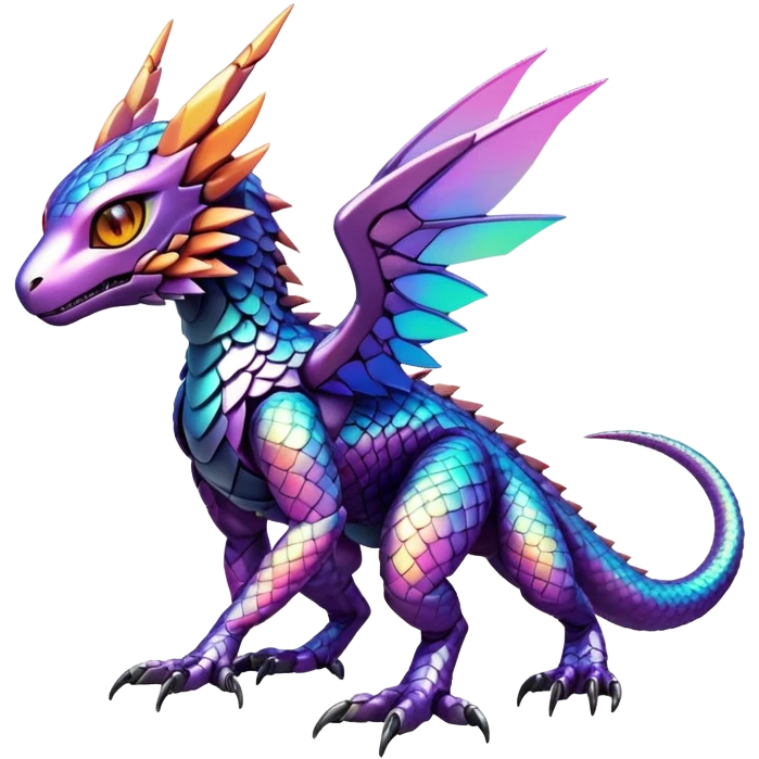  exotic futuristic warm-colored modern cyber-Fakémon-Digimon-Trico-creature emoji