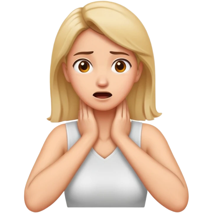 women with arms crossed and hands on neck panicking  emoji