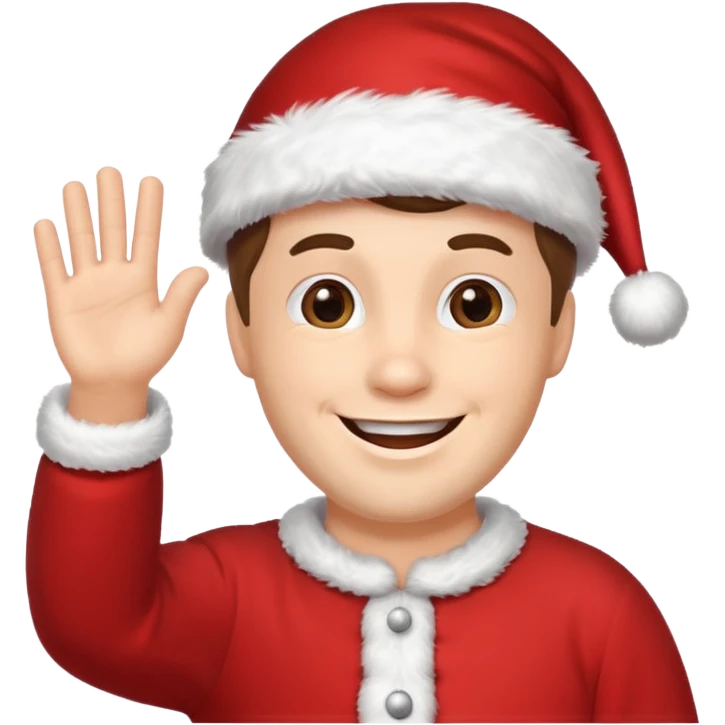main qui salue personnalisée pour Noël, festive, décorations de Noël emoji