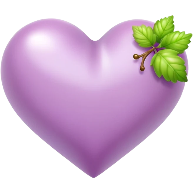 Heart-shaped gooseberry and lilac emoji