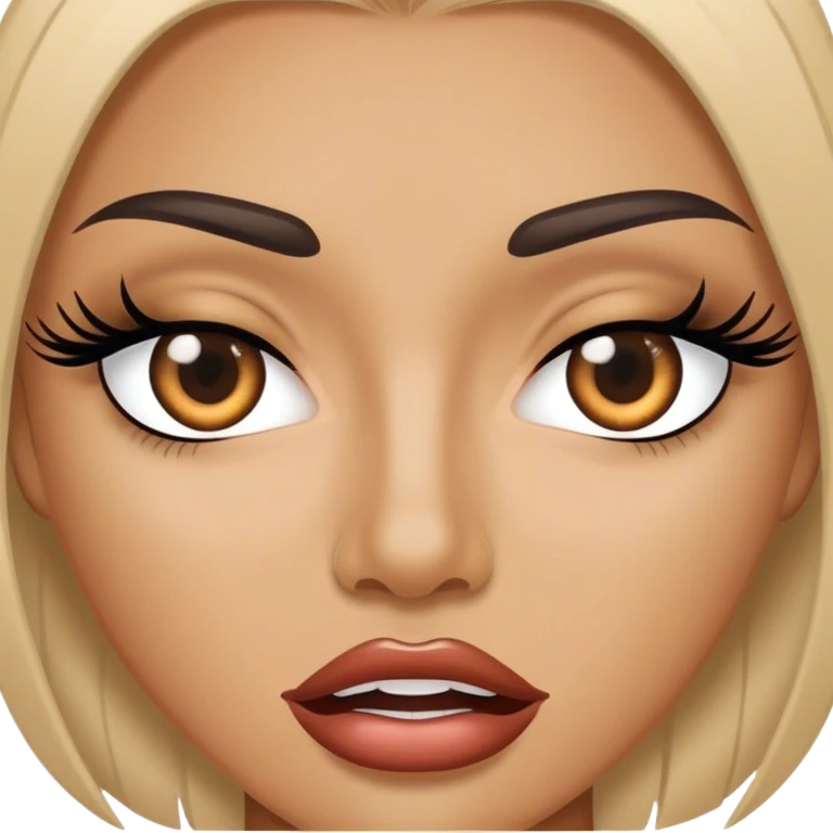 Eyelashes with slay mouth emoji