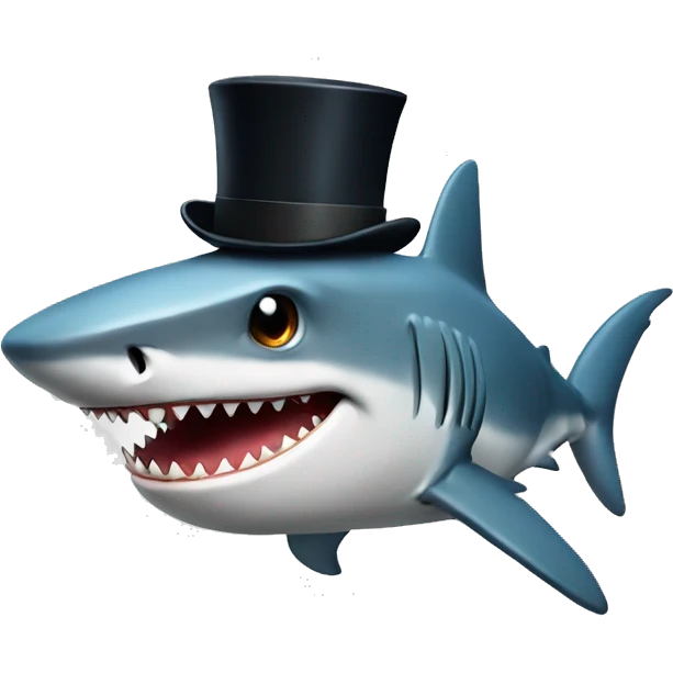 shark with tophat emoji