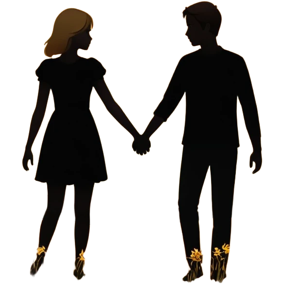 Romantic couple silhouette for 'Boyfriend' song emoji