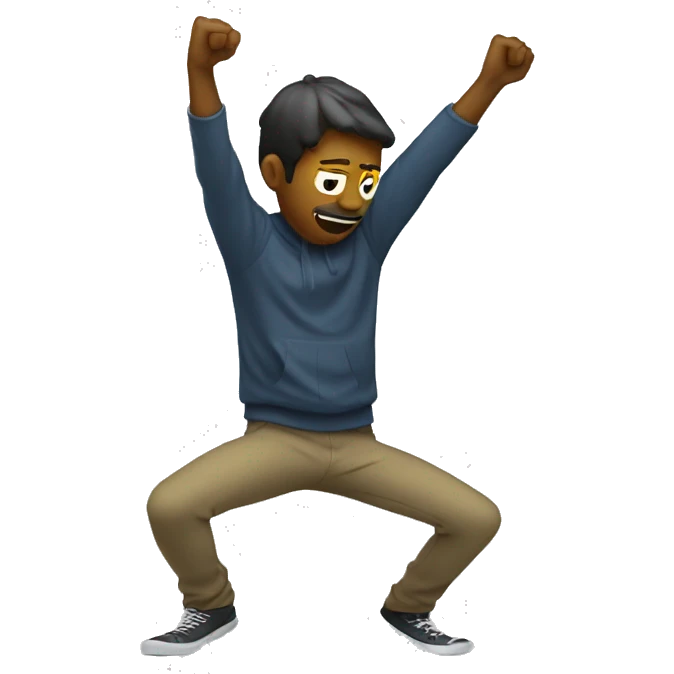 Persona haciendo el dab emoji