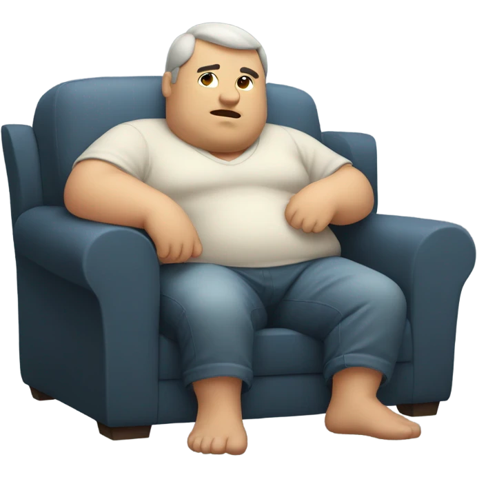 Fat guy sitting on couch white emoji