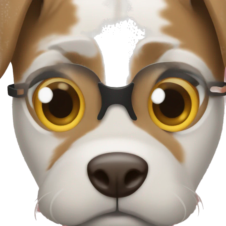 CREATE A DOG FACE EMOJI THAT HAS 1 SPOT AROUND EACH EYE emoji