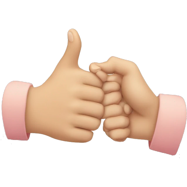 Two hand making a pinky promise emoji