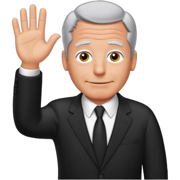 Create an emoji of Epstein waving to the camera in Family Guy style but make it especially like Epstein and not like all old guys emoji
