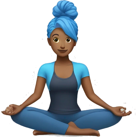 yoga instructor with blue hair emoji