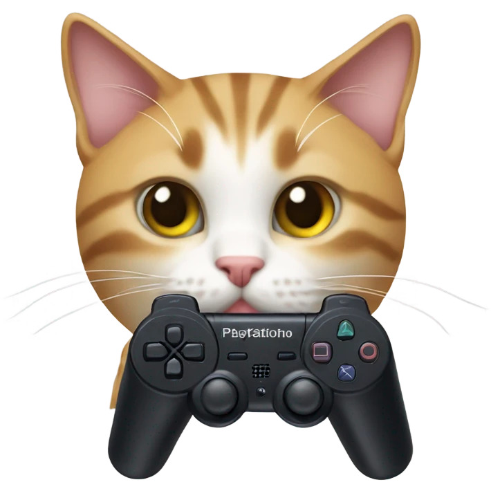 Cat with PlayStation controller ￼ emoji