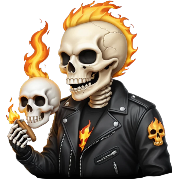 Питон на мотоцикле в виде призрачного гонщика emoji