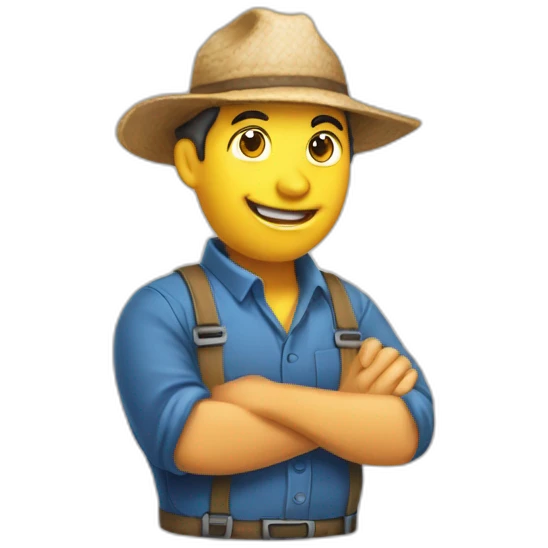 Un fermier dans une ferme emoji