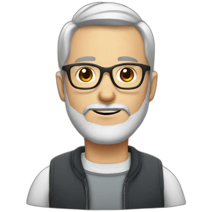 white dude with a short beard, glasses, brown hair and larger nose emoji