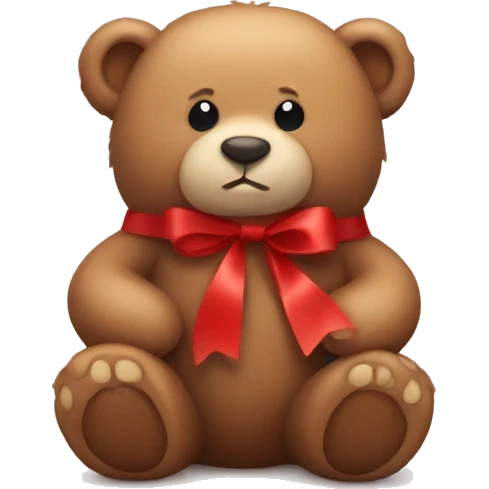 Cuddle bear with red ribbon emoji