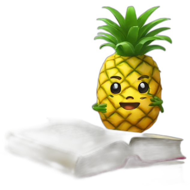 A pineapple reading a book emoji