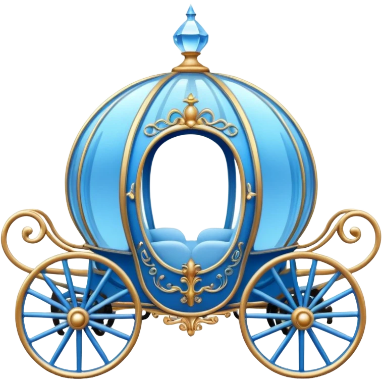 Cinderella round blue carriage emoji
