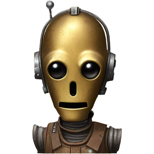Dusty old west Bounty hunter C-3PO carbonized tarnished from space droid  emoji