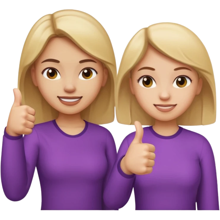 

a girl with a thumb ups and one with thumbs odwnv



 emoji