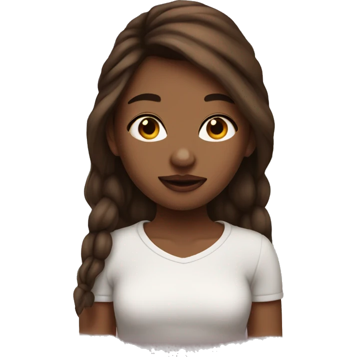 girl with brown hair and septum piercing emoji