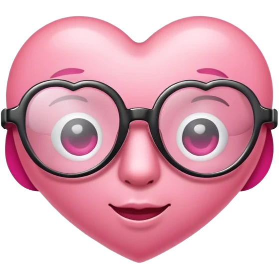 Pink heart with glasses emoji