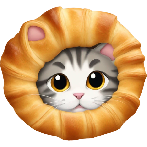 Cat in a croissant  emoji