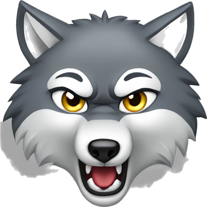 Face of Grey Wolf angry emoji