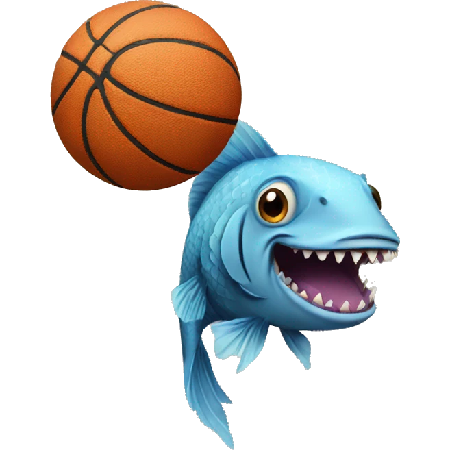 Fish playing basketball emoji