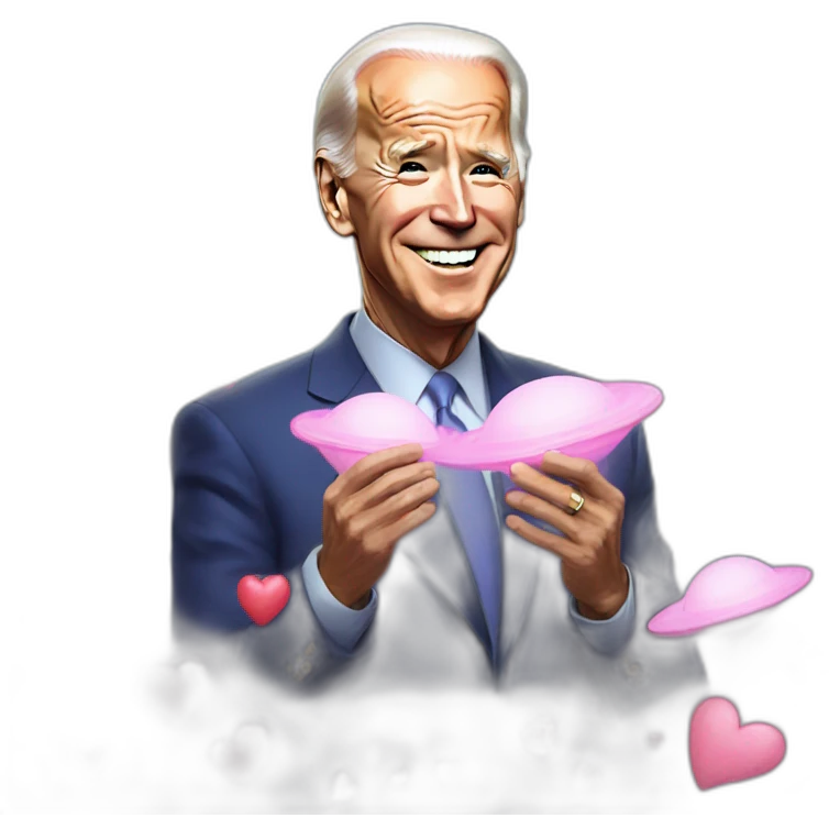 Biden sending hearts to UFO emoji
