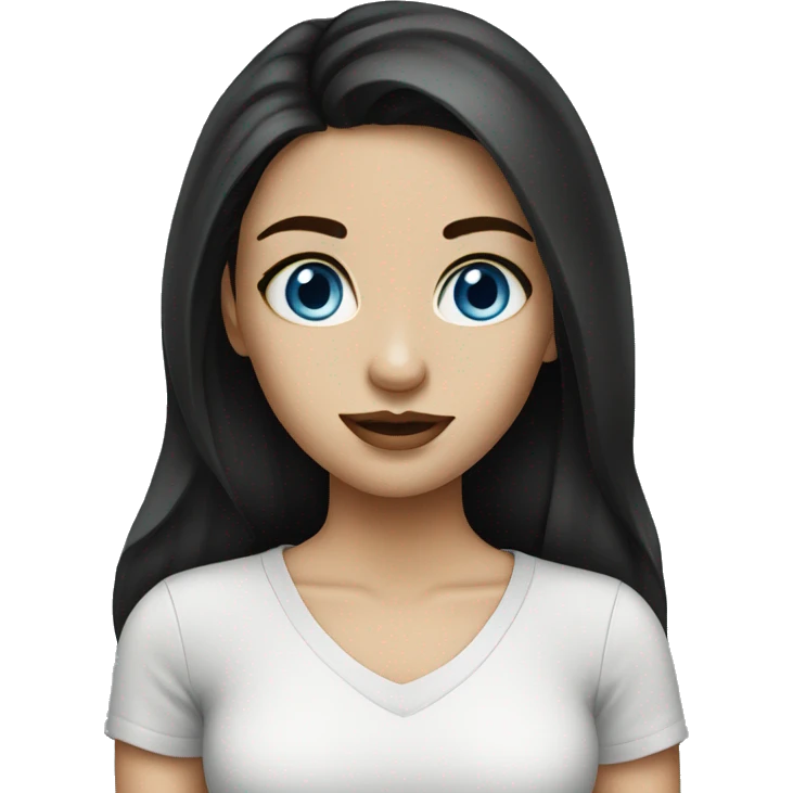 Pretty girl with blue eyes dark hair  emoji