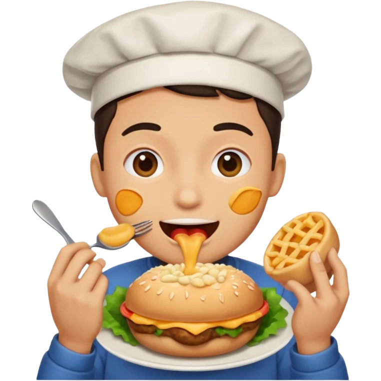 Stuffing face with food emoji emoji