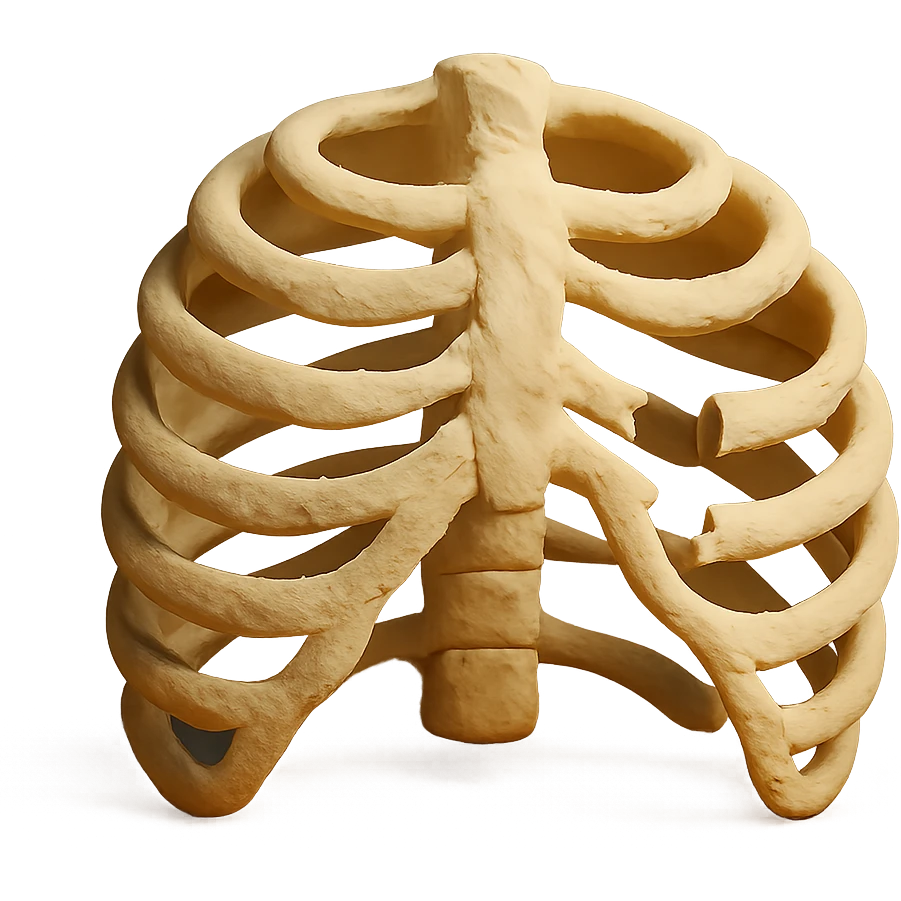 claymation style broken ribcage emoji